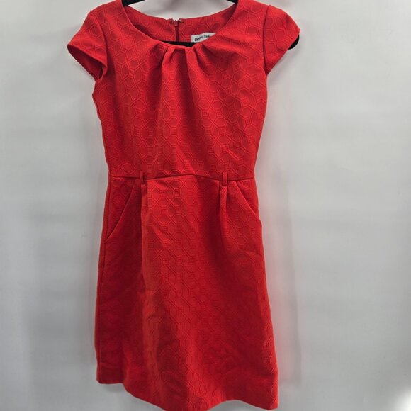 Shelby & Palmer Orange Textured Midi Dress Size 6 - Picture 1 of 11